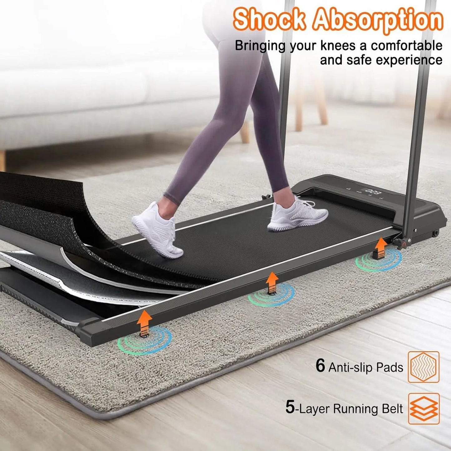 2-in-1 Foldable Home Treadmill