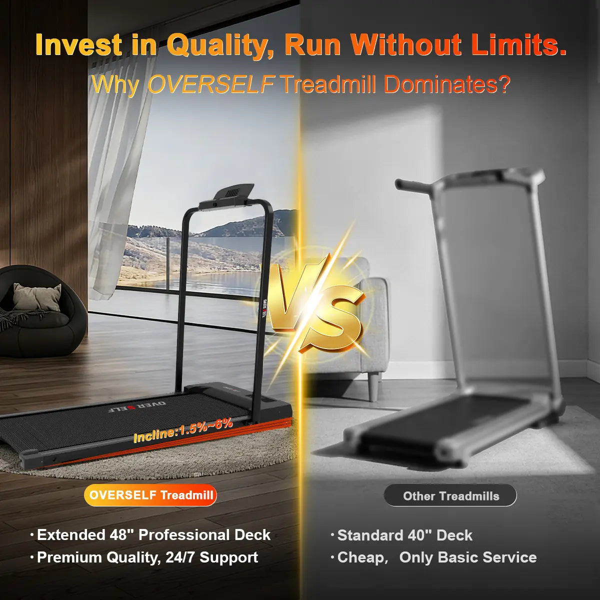 2-in-1 Foldable Home Treadmill