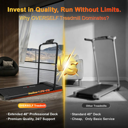2-in-1 Foldable Home Treadmill