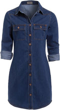 New Vintage Denim Blue Shirt Dress Sizes
