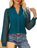 Women's Elegant Blouse Textured Semi-Sheer